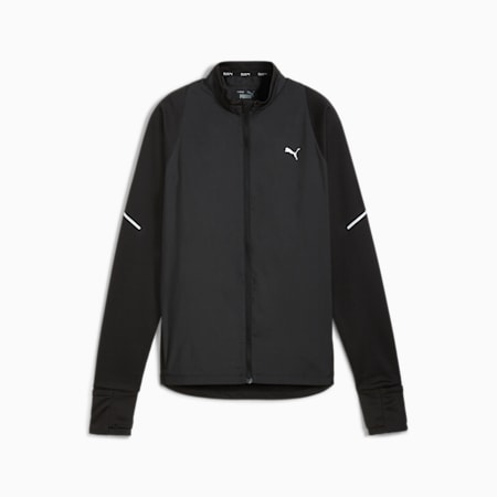 PUMA RUN Grid Woven Fleece Jacket Women, PUMA Black, small