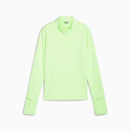 PUMA RUN Grid Fleece Half-Zip Top Women, Fizzy Apple, small