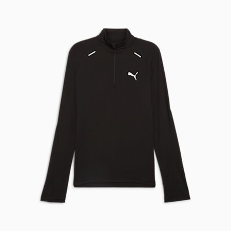 PUMA RUN CLOUDSPUN Quarter-Zip Men's Top, PUMA Black, small-NZL