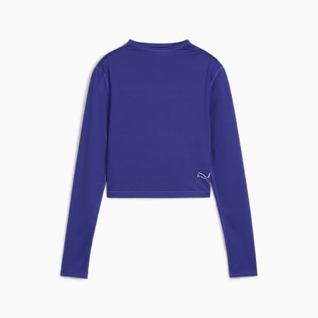 INTERGALACTIC Long Sleeve Crop Top Women, Lapis Lazuli, small