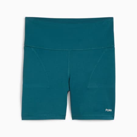 Shorts stretti a vita alta 5" CLOUDSPUN da donna, Cold Green, small