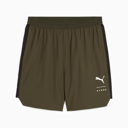 PUMA x HYROX Fuse 7" Shorts Men, Dark Olive, small