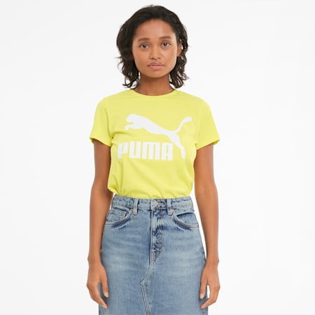 Camiseta Classics Logo para mujer, Celandine, small