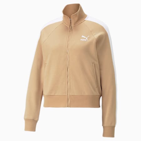 Iconic T7 Women's Track Jacket, Dusty Tan, small