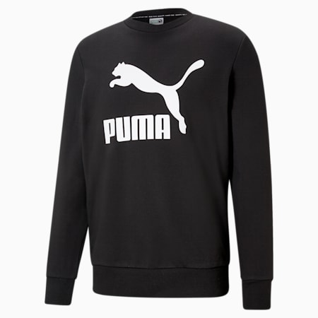 Classics Logo Crew Neck Men's Sweatshirt, Puma Black, small