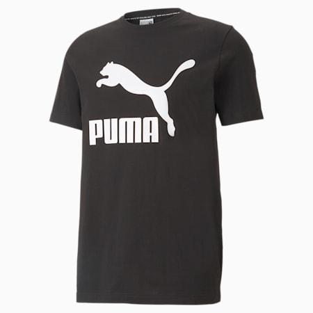 เสื้อยืดคอกลมผู้ชาย Classics Logo Tee, Puma Black, small-THA