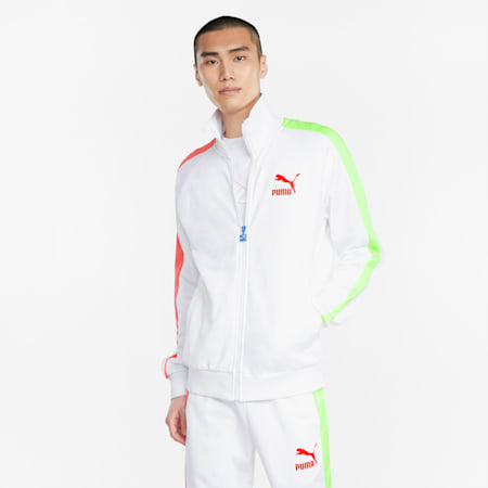 Iconic T7 Men's Track Jacket, Puma White-Spectra, small