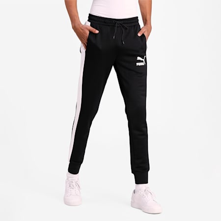 Iconic T7 Slim Fit Men's Track Pants, Puma Black, small-IND