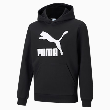 Classics Logo Youth Hoodie, Puma Black, small