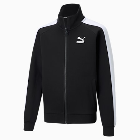 Młodzieżowa kurtka dresowa Iconic T7, Puma Black-Puma White, small