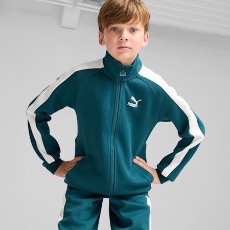 Iconic T7 Track Jacket - Boys 8-16 years, Cold Green, small-AUS