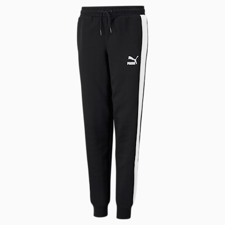 Iconic T7 Track Pants - Youth 8-16 years, Puma Black, small-AUS