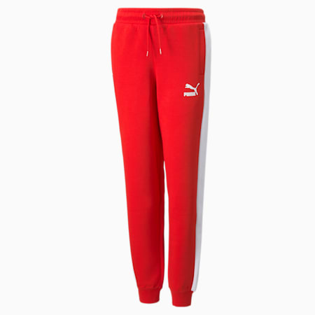 Iconic T7 Youth Track Pants, High Risk Red, small-AUS