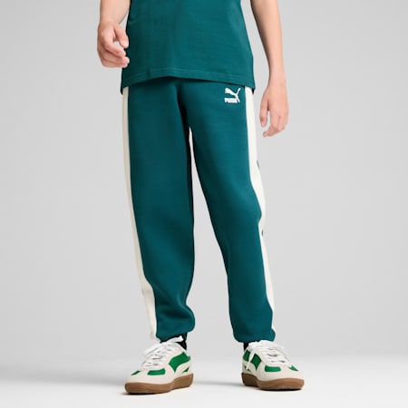 Iconic T7 Track Pants - Youth 8-16 years, Cold Green, small-AUS