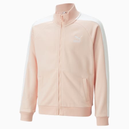 Classics T7 Girl's Track Jacket, Rose Dust, small-IND