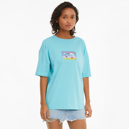Downtown Graphic Women's Tee, Angel Blue, small-SEA