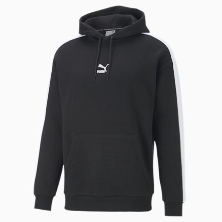 Iconic T7 Oversized Women's Hoodie, Cotton Black, small-IND