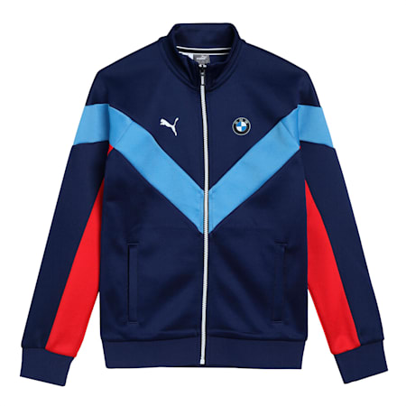 BMW M Motorsport MCS Youth Track Jacket, Marina-Blueprint-High Risk Red, small-IND