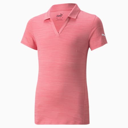 CLOUDSPUN Free Youth Golf Polo Shirt, Rapture Rose Heather, small-GBR