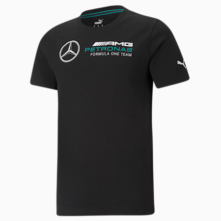 Mercedes F1 Logo Men's Tee, Puma Black, small