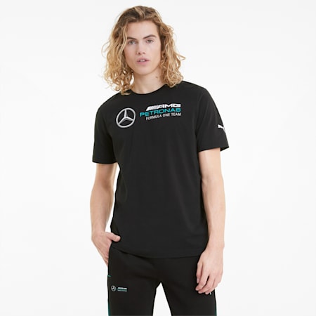 Mercedes F1 Logo Men's Tee, Puma Black, small-SEA