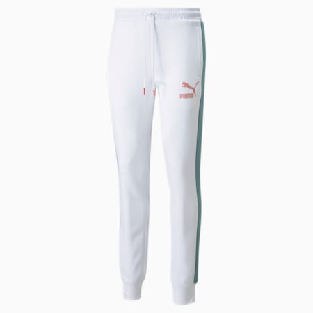 Pantaloni sportivi a doppia maglia Iconic T7 uomo, Puma White-GO FOR, small