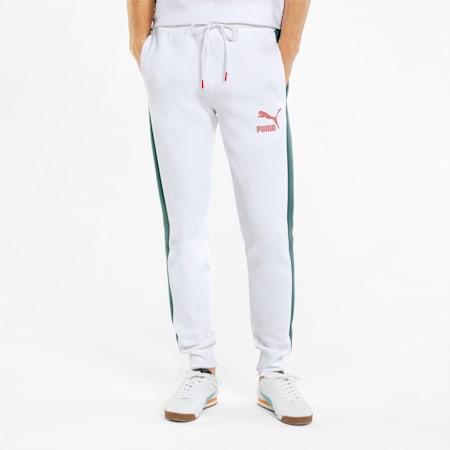Iconic T7 Double Knit Men's Track Pants, Puma White-GO FOR, small