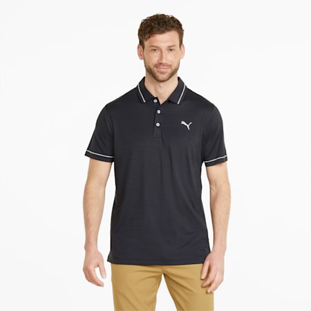 CLOUDSPUN Monarch Men's Golf Polo Shirt, Puma Black Heather-High Rise, small-AUS