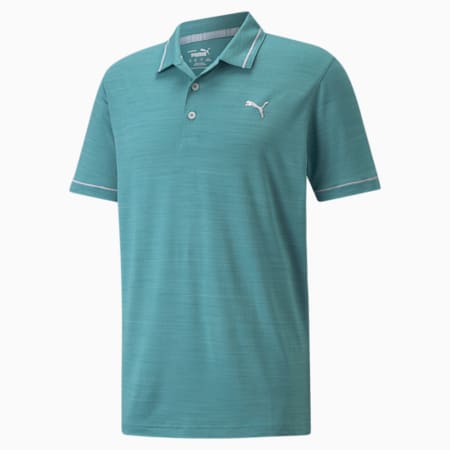 CLOUDSPUN Monarch Men's Golf Polo Shirt, Teal Heather-High Rise, small-SEA