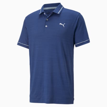 CLOUDSPUN Monarch Men's Golf Polo Shirt, Blazing Blue Heather-High Rise, small