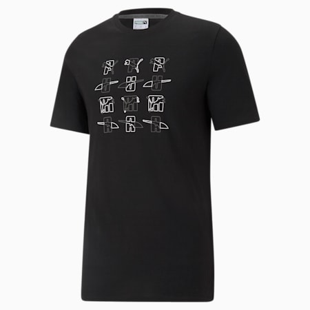 Elevate Men's Graphic Tee, Cotton Black, small-PHL