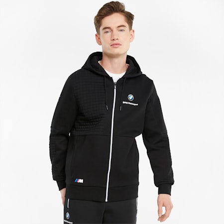 BMW M Motorsport hoodie met volledige ritssluiting heren, Puma Black, small