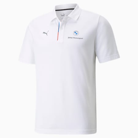 BMW M Motorsport Men's Polo Shirt, Puma White, small-PHL