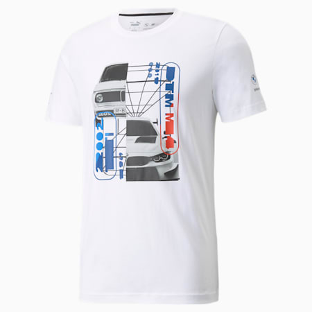 BMW M Motorsport Car Graphic Men's Tee, Puma White, small-PHL