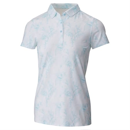 Cloudspun Tropical Women's Polo Shirt, Corydalis Blue, small-SEA