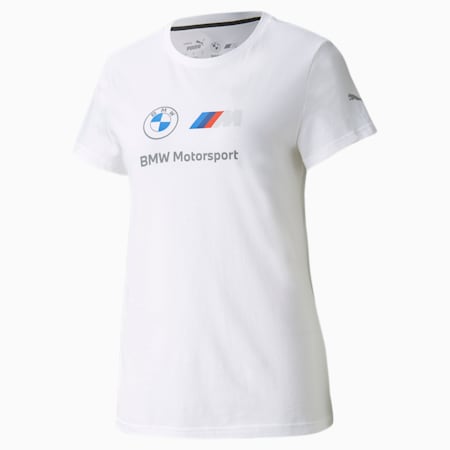 BMW M Motorsport Essentials Damen T-Shirt mit Logo, Puma White, small