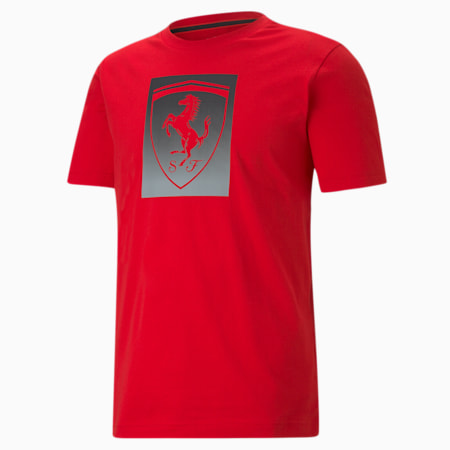 Scuderia Ferrari Race Big Shield Men's Tee, Rosso Corsa, small-SEA