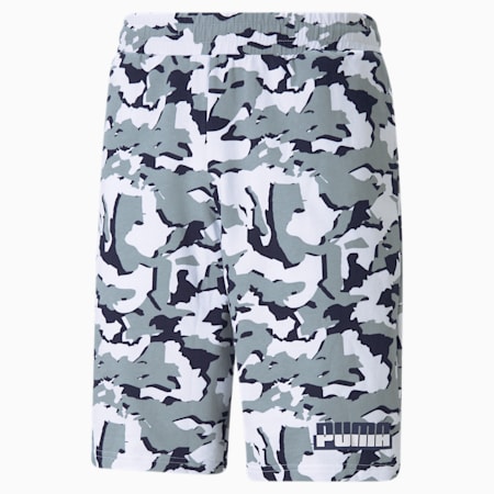 Camo Printed Men's Shorts, Puma White-AOP, small-AUS