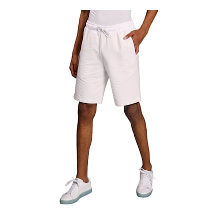 one8 Virat Kohli Men's Sweat Slim Shorts, Puma White Heather, small-IND