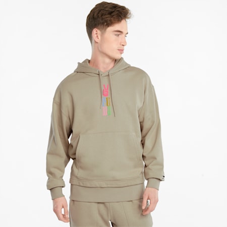 Downtown Graphic French Terry Men's Hoodie, Spray Green, small-AUS