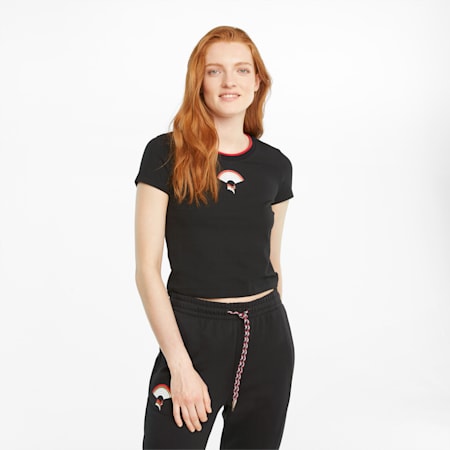 AS Fitted Women's Tee, Puma Black, small-SEA