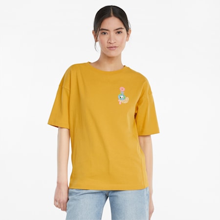 Downtown Graphic Women's Tee, Mineral Yellow, small-SEA