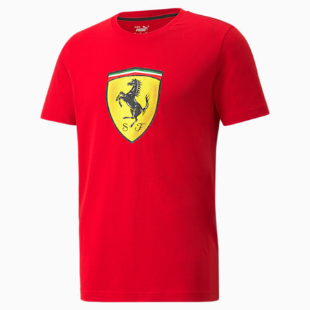 Scuderia Ferrari Race Bold Colour Shield Men's Tee, Rosso Corsa, small-PHL