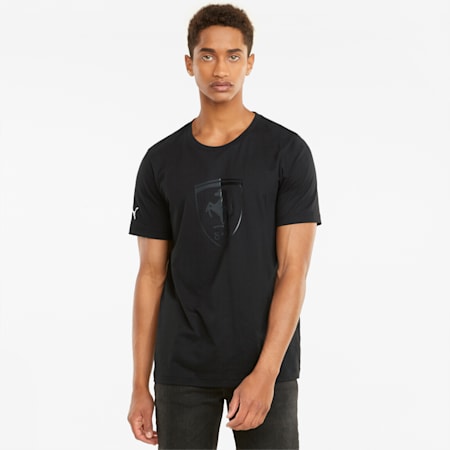 Scuderia Ferrari Race Big Shield Men's Tee, Puma Black, small-SEA