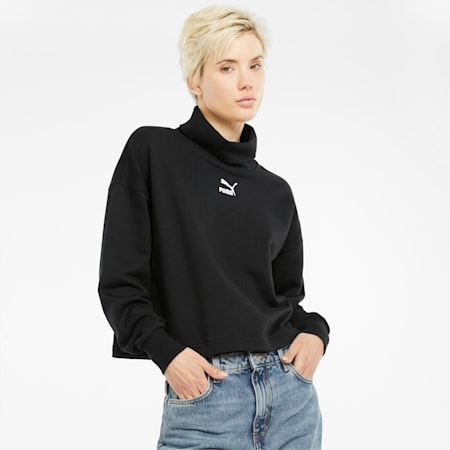 Classics Turtleneck Women's Sweatshirt, Puma Black, small