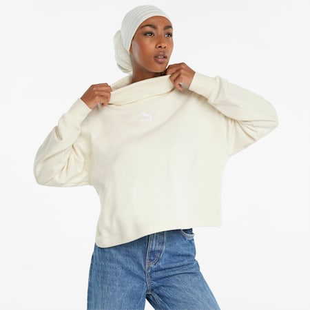 Classics sweater met col dames, Ivory Glow, small