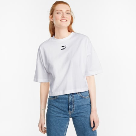 CLSX Women's Boyfriend Tee, Puma White, small-SEA