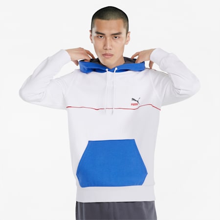 CLSX Piped Regular Fit Men's Hoodie, Puma White, small-IND