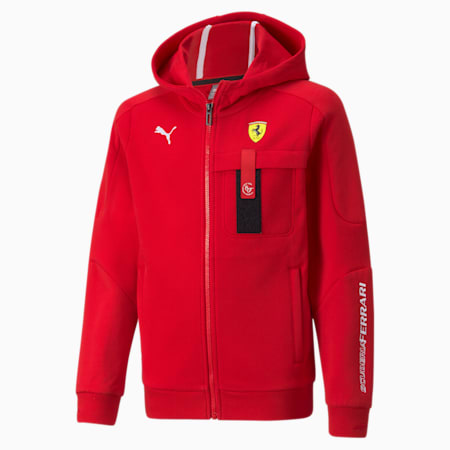 Scuderia Ferrari Race Hooded Youth Sweat Jacket, Rosso Corsa, small-SEA