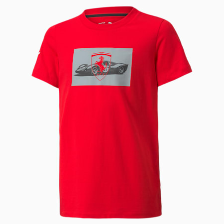 Scuderia Ferrari Race Chequered Flag Youth Tee, Rosso Corsa, small-SEA